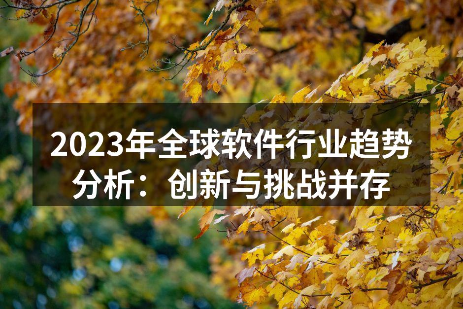 2023年全球软件行业趋势分析:创新与挑